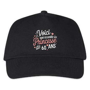 Princess 60 years old - Kids’ Baseball Cap - black - Front