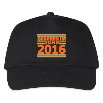 Geboren 2016 - Kinder Basecap - Schwarz - Vorne