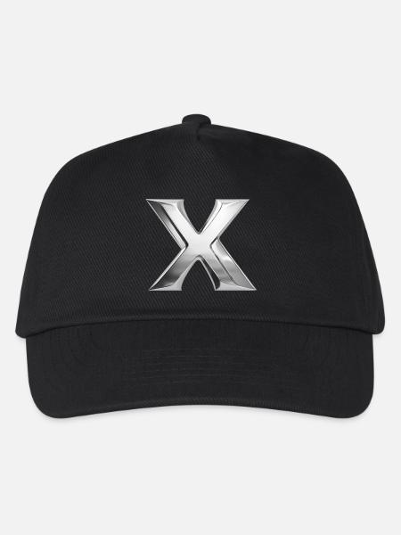 Chrome ,, X " Metallic - Kinder Basecap - Schwarz