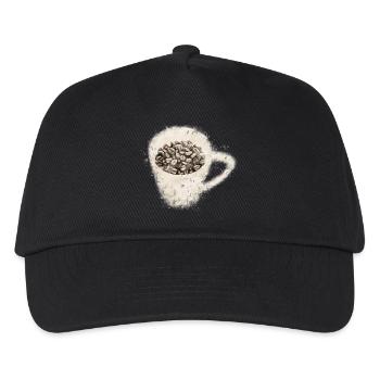 Kaffee - Kinder Basecap - Schwarz - Vorne