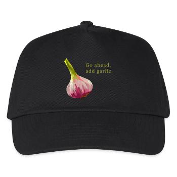 Nur zu: Knoblauch hinzufügen - Kinder Basecap - Schwarz - Vorne