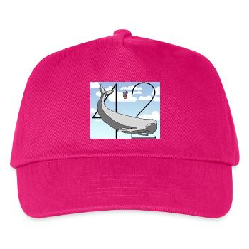 H2G2 Fan Art. Sperm whale and petunia falling. 42 - Kids’ Baseball Cap - fuchsia - Front