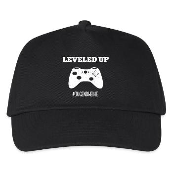 Jugendweihe Gamer Leveled Up #Jugendweihe - Kinder Basecap - Schwarz - Vorne