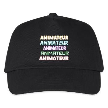 Animateur als Job - Kinder Basecap - Schwarz - Vorne
