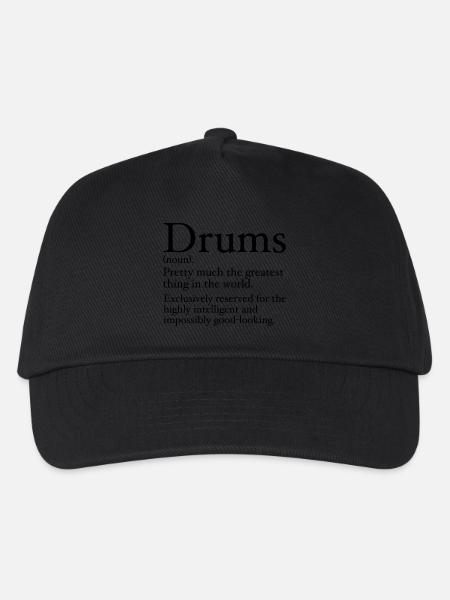 Funny Drummer Definition - Kinder Basecap - Schwarz