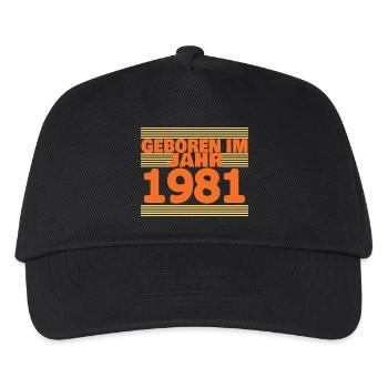 Jahre 1981 - Kinder Basecap - Schwarz - Vorne
