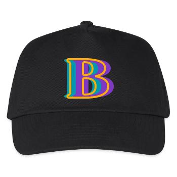 Mehrfarbiger Buchstabe b - originelle Geschenkidee - Kinder Basecap - Schwarz - Vorne