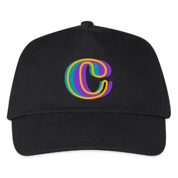 Buchstabe c mehrfarbig - originelle Geschenkidee - Kinder Basecap - Schwarz - Vorne