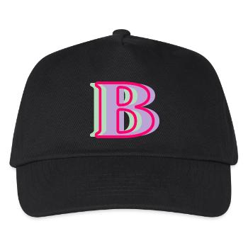 Mehrfarbiger Buchstabe b - originelle Geschenkidee - Kinder Basecap - Schwarz - Vorne