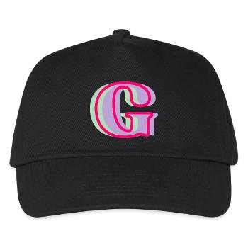 Mehrfarbiger Buchstabe g – originelle Geschenkidee - Kinder Basecap - Schwarz - Vorne