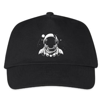 Astronaut schwarz-weiß - Kinder Basecap - Schwarz - Vorne