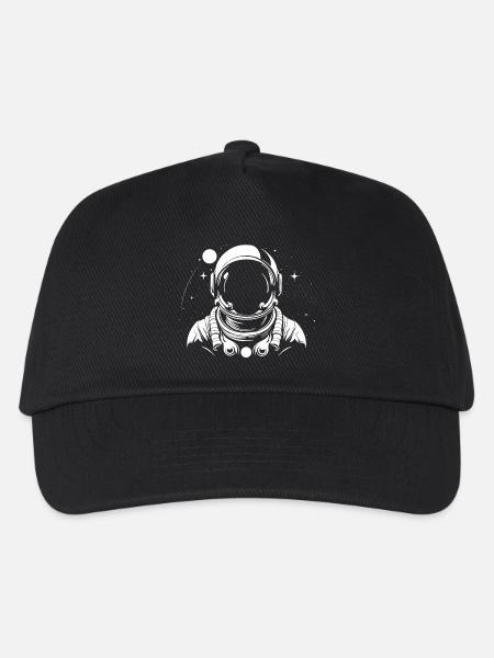 astronaut black and white - Kids’ Baseball Cap - black