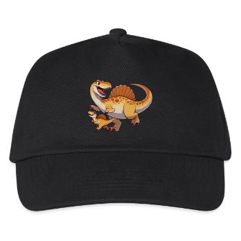 Spinosaurus Mutter und Kind - Kinder Basecap - Schwarz - Vorne