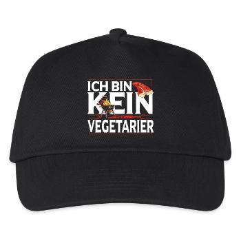 Grillkönig Carnivore Fleischesser Kein Vegetarier - Kinder Basecap - Schwarz - Vorne