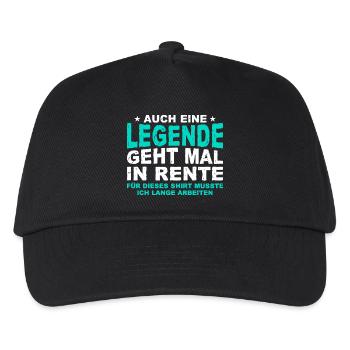 Auch Eine Legende Geht Mal In Rente Geschenk Rente - Kinder Basecap - Schwarz - Vorne