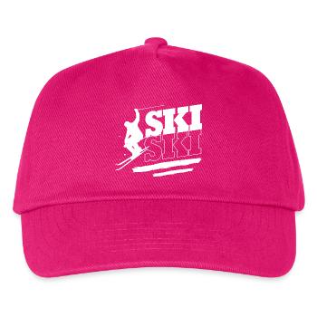 Ski Skiurlaub - Kinder Basecap - Fuchsia - Vorne