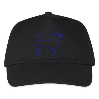 Dear dog sticks out his tongue happily - Kids’ Baseball Cap - black - Front