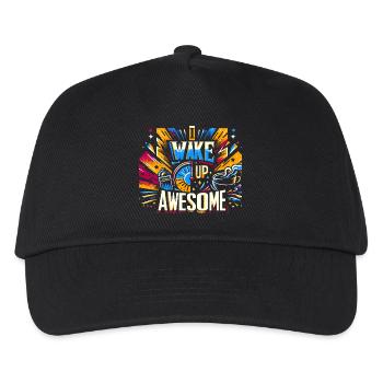 I Wake Up Awesome 13 - Kinder Basecap - Schwarz - Vorne