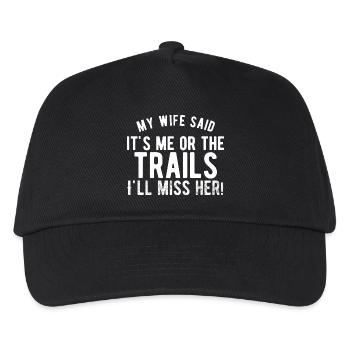 Funny Hiking Slogan - Kids’ Baseball Cap - black - Front