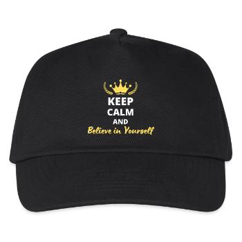 Bewahren Sie Ruhe und glauben Sie an sich selbst - Kinder Basecap - Schwarz - Vorne