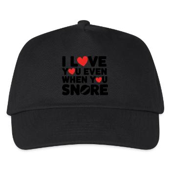 Ich liebe dich, auch wenn du schnarchst - Kinder Basecap - Schwarz - Vorne