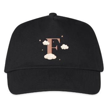Buchstabe f bewölkt Sterne - Kinder Basecap - Schwarz - Vorne