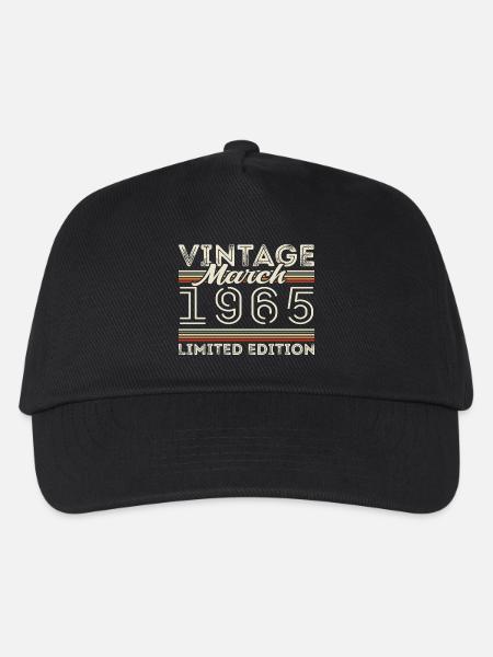 März 1965 Jahrgang 1965 Geburtstagsgeschenk märz - Kinder Basecap - Schwarz