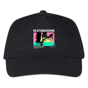 Skateboarding Skate Skater Skateboard Sk8 Vintage - Kinder Basecap - Schwarz - Vorne