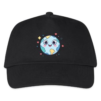 Erde - Kinder Basecap - Schwarz - Vorne
