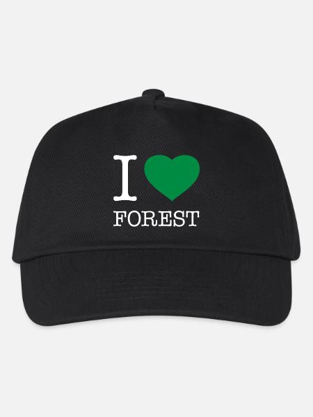 I LOVE FOREST - Kinder Basecap - Schwarz