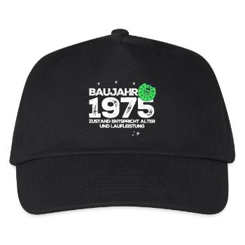 Baujahr 1975 - Kinder Basecap - Schwarz - Vorne