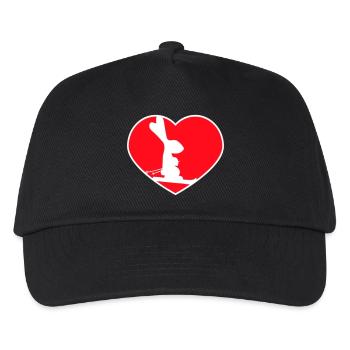 Bunny Heart Ski Bunny Skiing Winter Ski Snow Cool - Kids’ Baseball Cap - black - Front