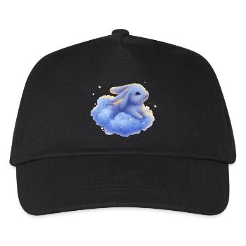Hase auf Wolke - Kinder Basecap - Schwarz - Vorne