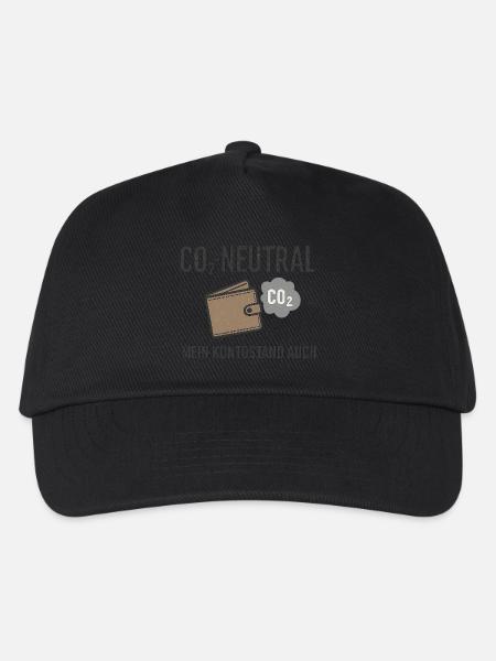 CO₂-neutral – mein Kontostand auch - Kinder Basecap - Schwarz