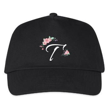 Brief und Blumen - Kinder Basecap - Schwarz - Vorne