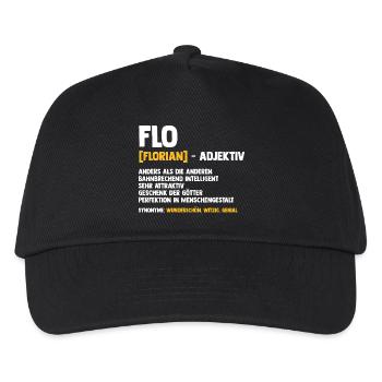 Florian - Kinder Basecap - Schwarz - Vorne