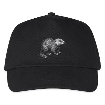 Ein Biber - Kinder Basecap - Schwarz - Vorne