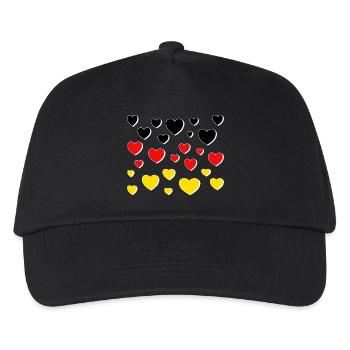 deutschland schwarz rot gold - Kinder Basecap - Schwarz - Vorne