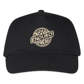 Enduro-Freak | Retro-Design - Kinder Basecap - Schwarz - Vorne