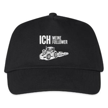 Ich & meine Follower – Traktor Edition - Kinder Basecap - Schwarz - Vorne