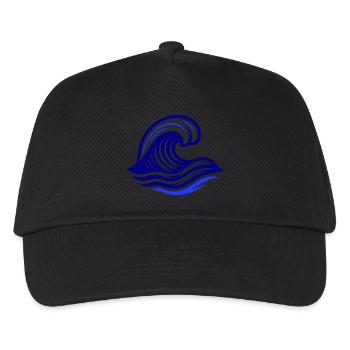 Welle Symbol Ozean - Kinder Basecap - Schwarz - Vorne