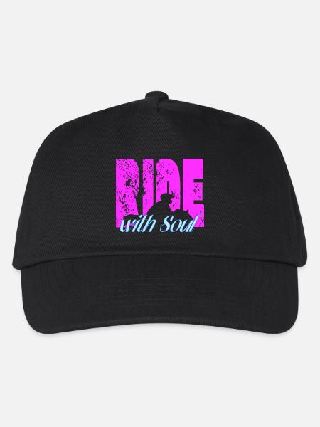 Für Biker - RideWithSoul - Kinder Basecap - Schwarz