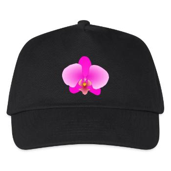 orchidée rose - Casquette de baseball Enfant - noir - Devant