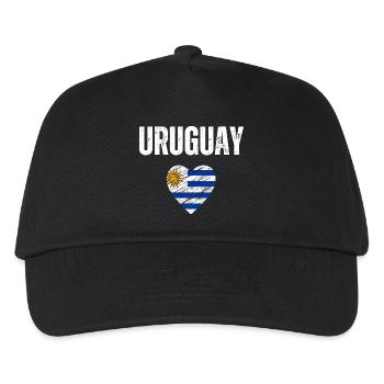 I love Uruguay, flag of Uruguay - Kids’ Baseball Cap - black - Front