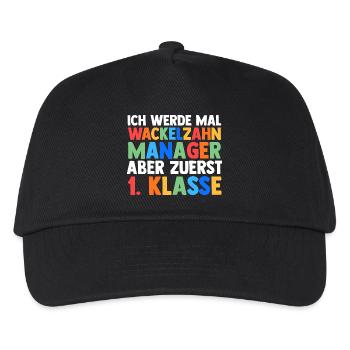 Kita Abgänger Erste Klasse Einschulung Schulkind - Kinder Basecap - Schwarz - Vorne
