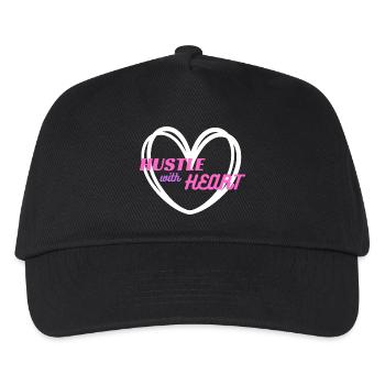 Hustle with Heart (pink) - Kinder Basecap - Schwarz - Vorne