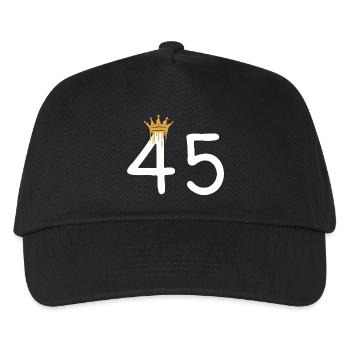 Numéro royal 45 avec couronne en or - Casquette de baseball Enfant - noir - Devant