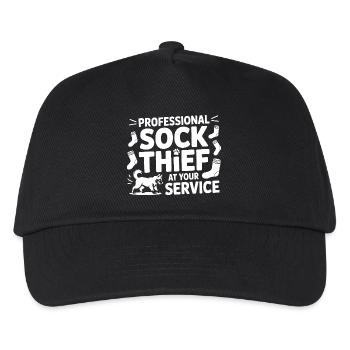 Funny Dog Professional Sock Thief - Kids’ Baseball Cap - black - Front