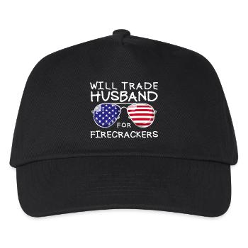 Échanger le mari contre des feux d’artifice Drôle 4 juillet - Casquette de baseball Enfant - noir - Devant