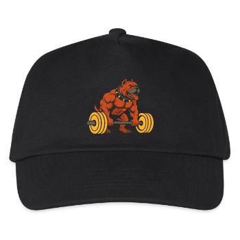 Muskulöses Bulldoggen-Gewichtheber-Design - Kinder Basecap - Schwarz - Vorne